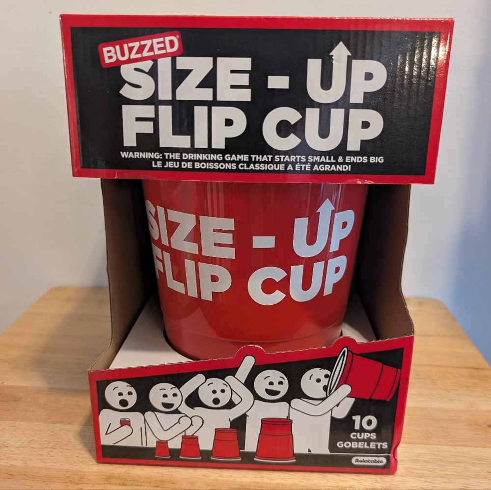Red Size-Up Flip Cup Game
